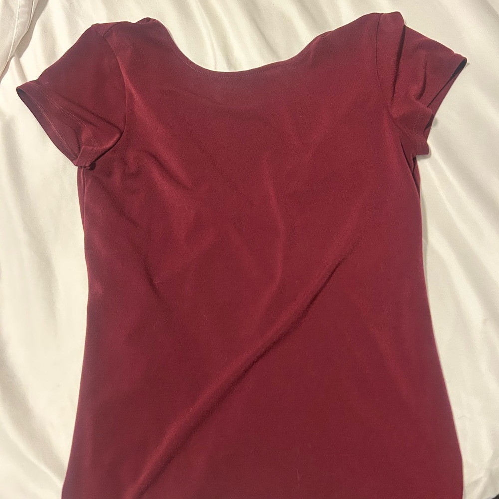 Express Deep Red Wrap Blouse